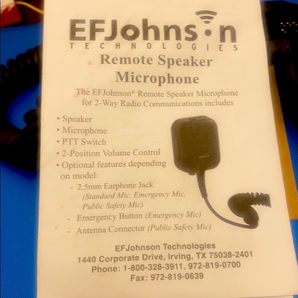 New EF Johnson speaker mic